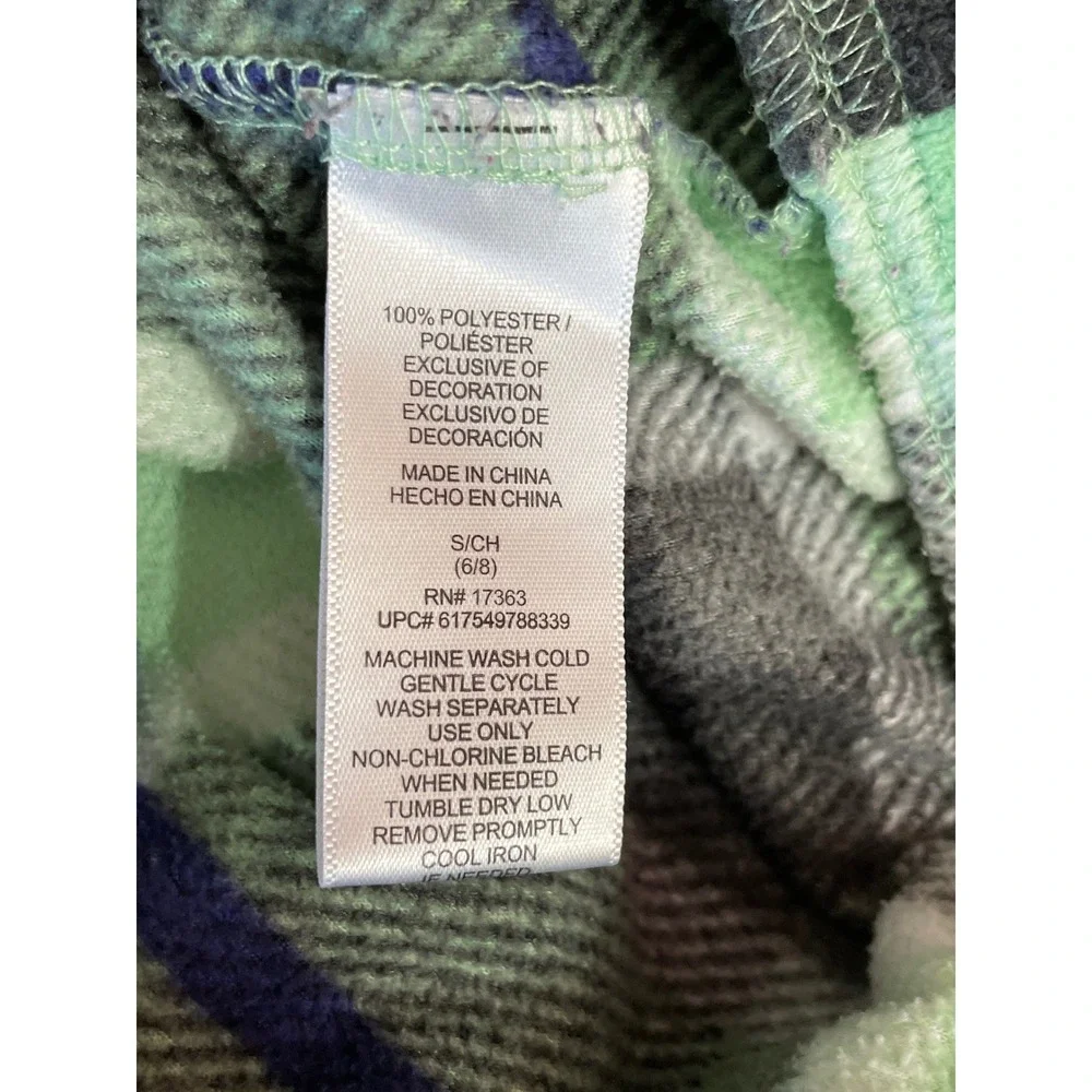 Anne Klein Women Pajama Set S Fleece Green Plaid‎ Button Down Cozy